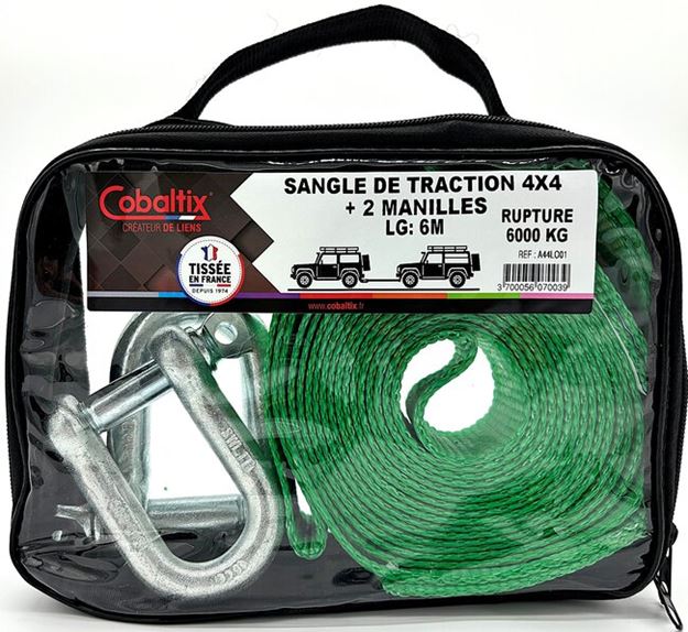 Image sur Sangle de TRACTION 4X4 Lg : 6 M + manilles